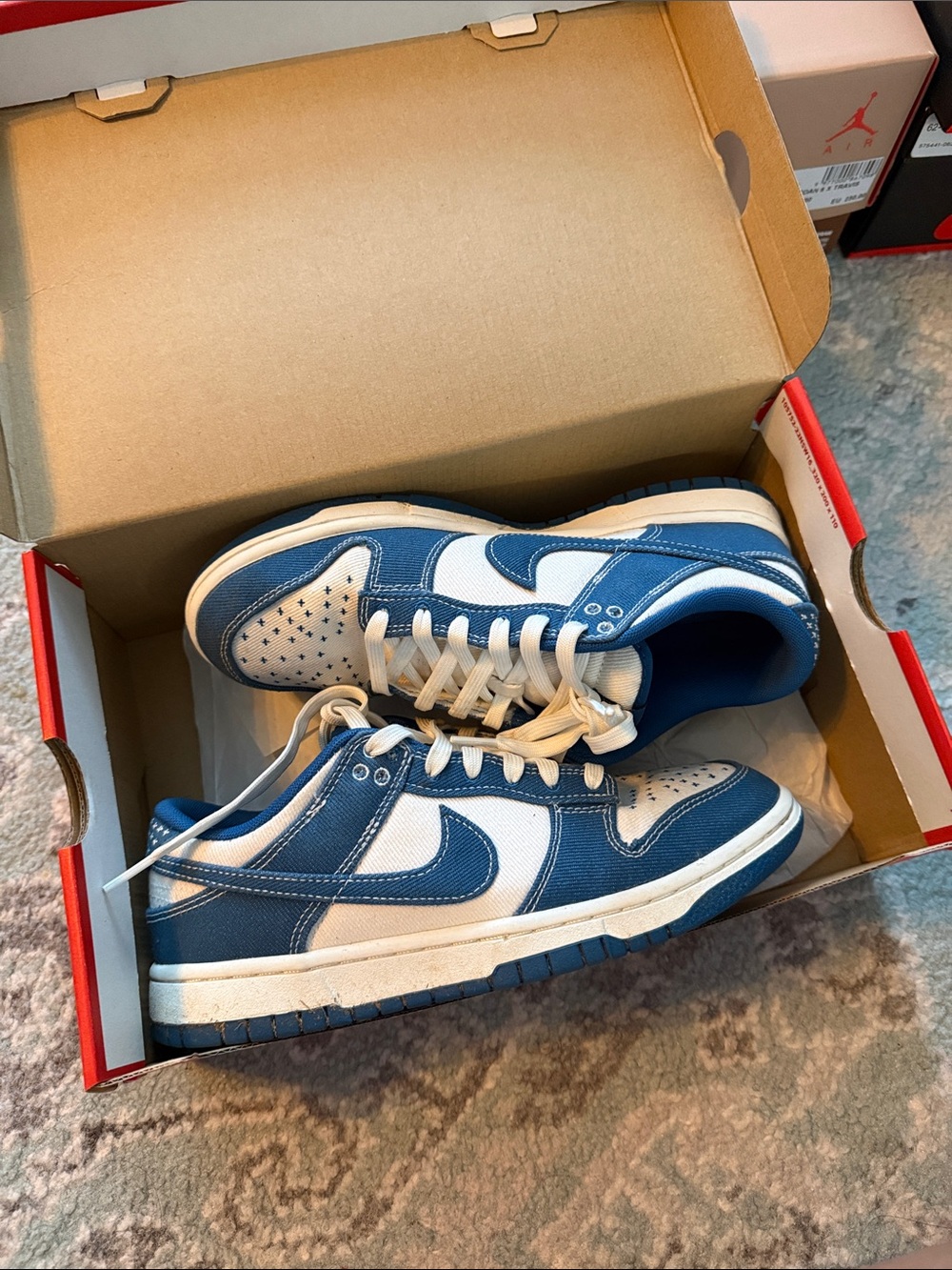 Nike Low-Top Sneakers in Blue and White